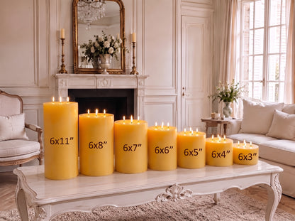 6x3" Yellow Beeswax Pillar Candle