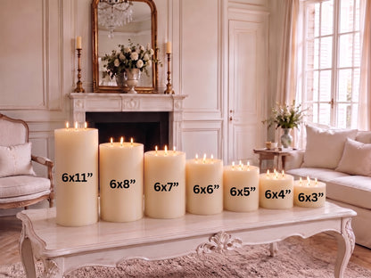 6x4" White Beeswax Pillar Candle