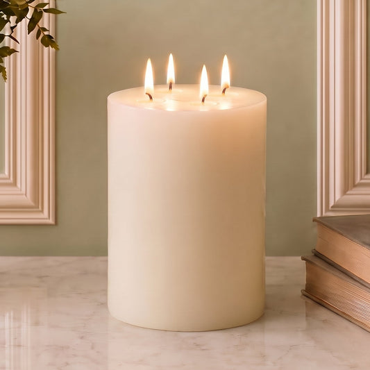 6x7" White Beeswax Pillar Candle