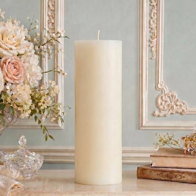 4x11 Inch White Beeswax Pillar Candle