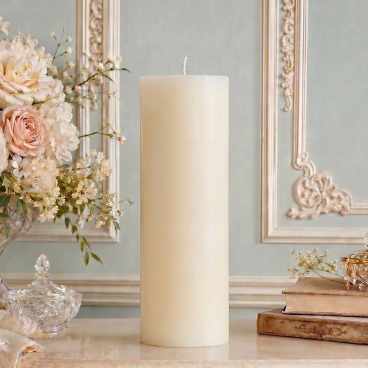 4x11 Inch White Beeswax Pillar Candle