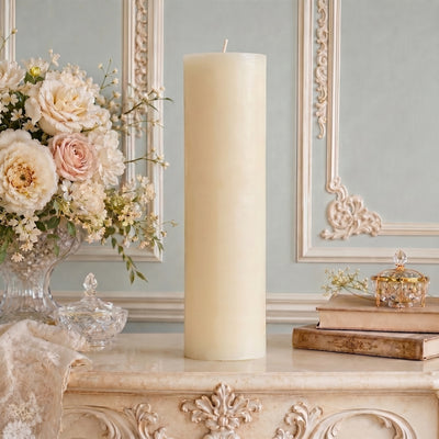 4x14 Inch White Beeswax Pillar Candle
