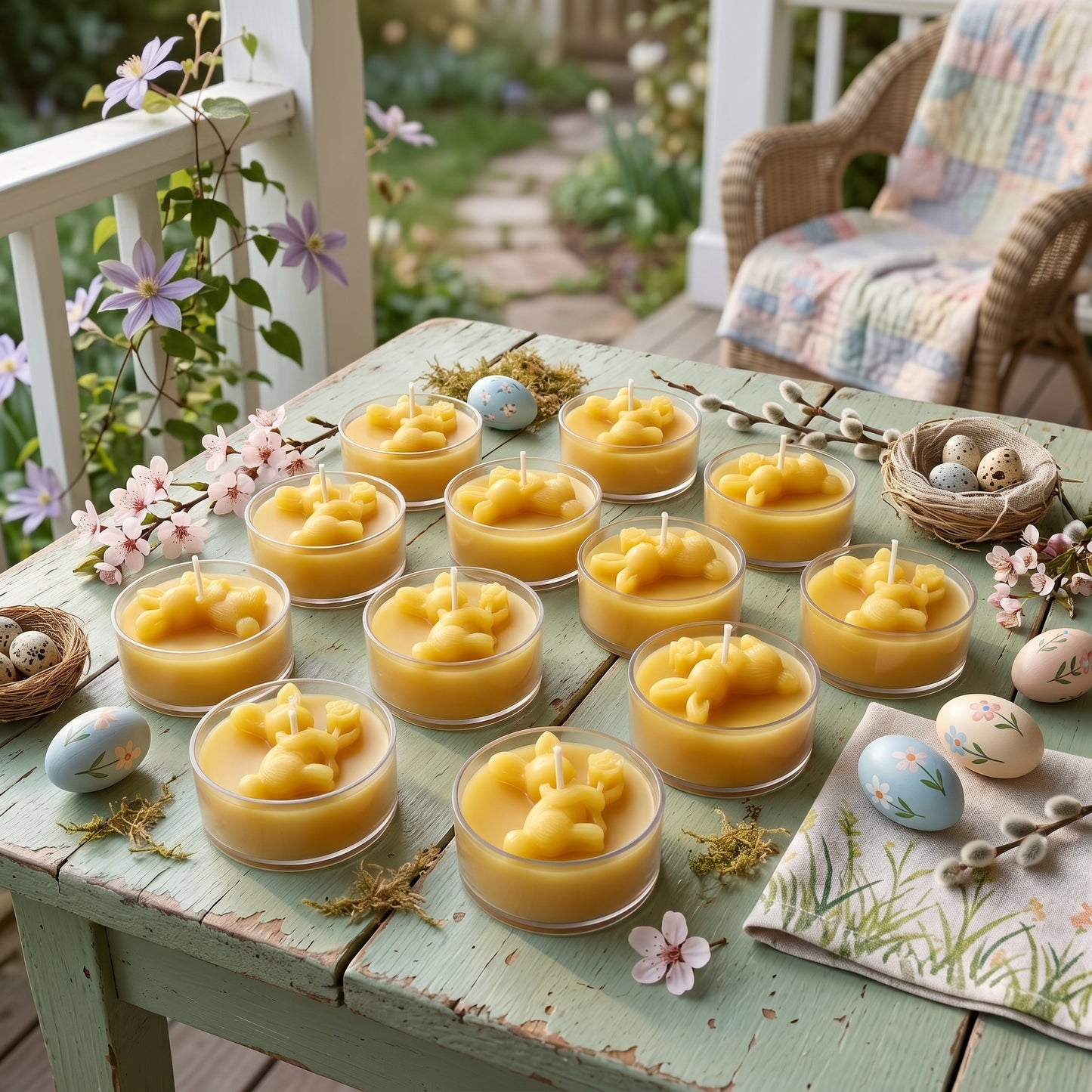 Bunny Rabbit Tealight Beeswax Candles