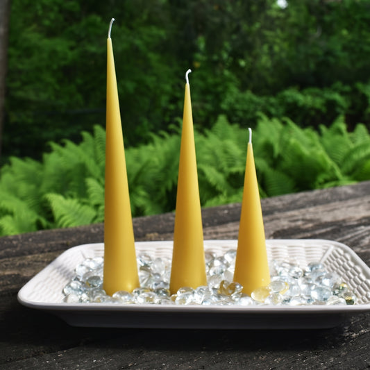 Beeswax Cone Candle Set