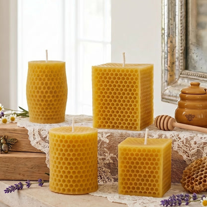 Honeycomb Beeswax Candle Set