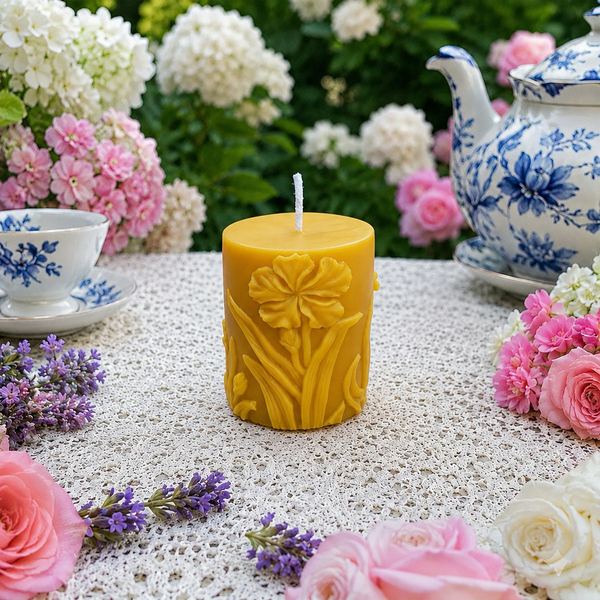 Butterfly | Hummingbird | Flower | Beeswax Pillars