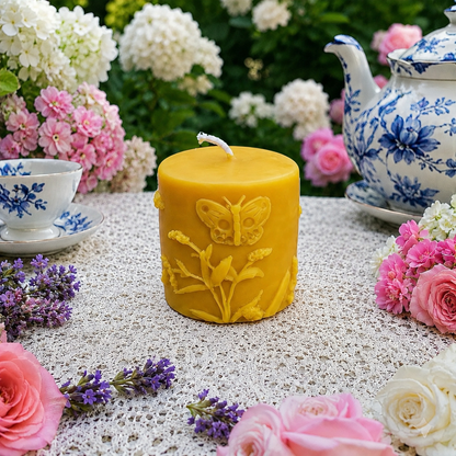 Butterfly | Hummingbird | Flower | Beeswax Pillars
