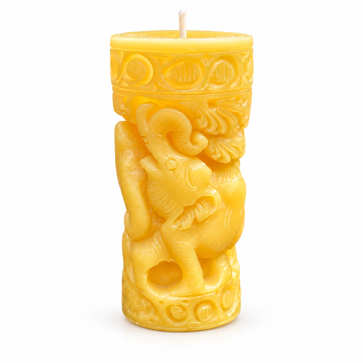 Elephant Jungle Beeswax Pillar