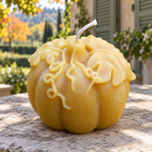 Large Pumpkin Beeswax Candle