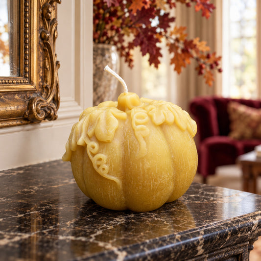 Large Pumpkin Beeswax Candle