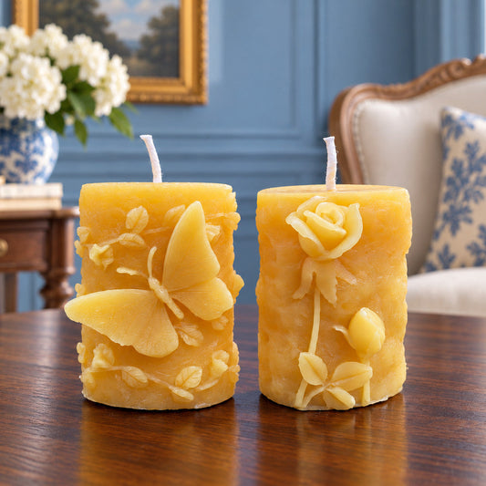 Vine Rose and Butterfly Pair Beeswax