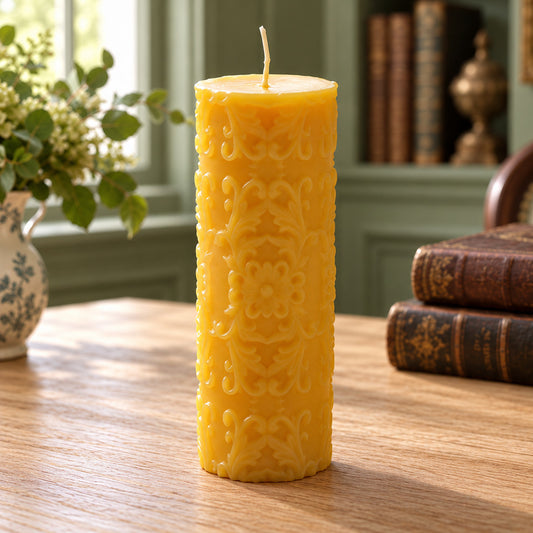 French Country Beeswax Pillar Candle