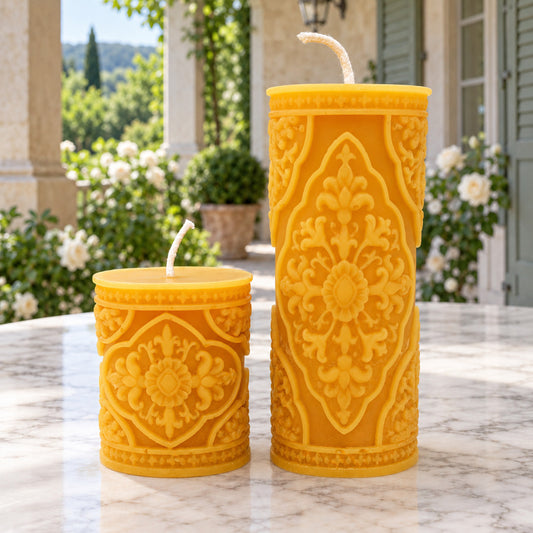 French Country Beeswax Pillar Candles