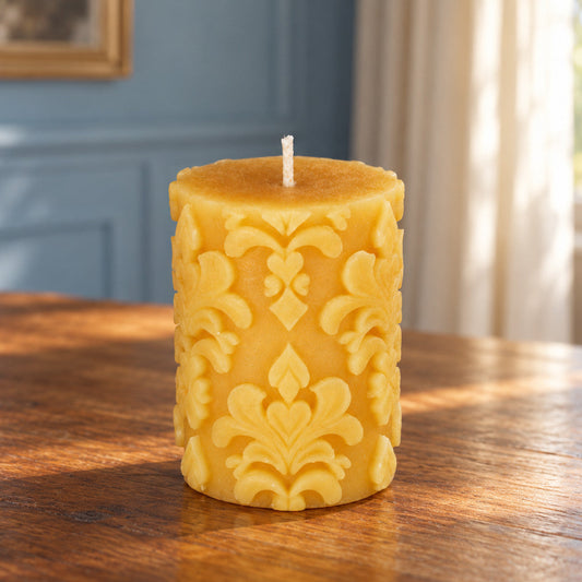 Fleur De Lis Pillar Candle