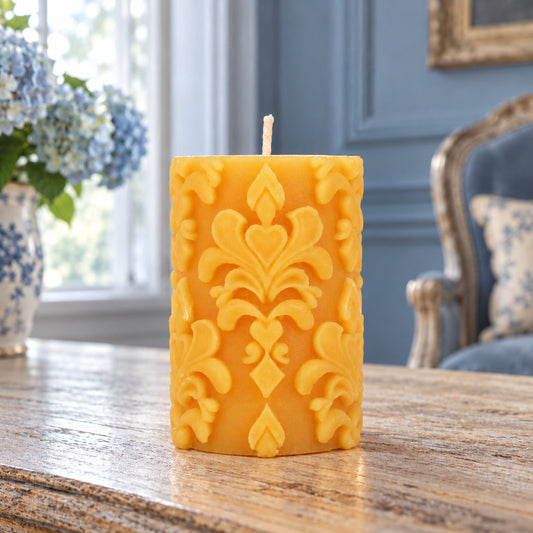 Fleur De Lis Pillar Candle