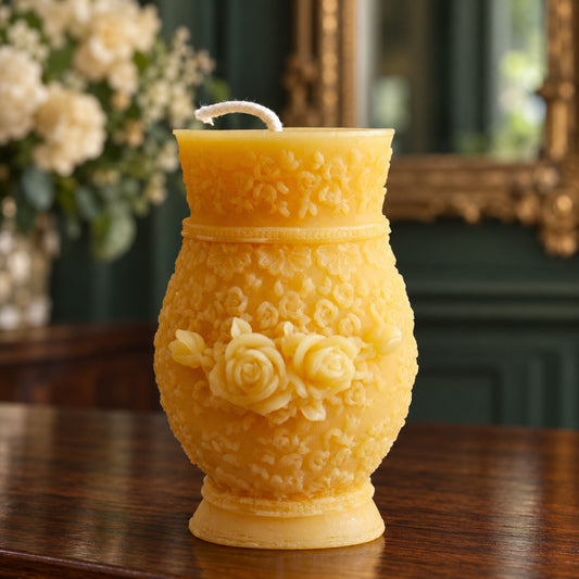Flower Vase Beeswax Pillar Candle