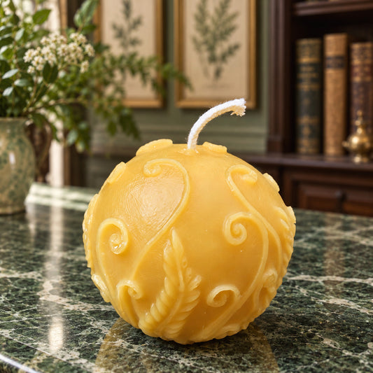 Fern Ball Beeswax Candle