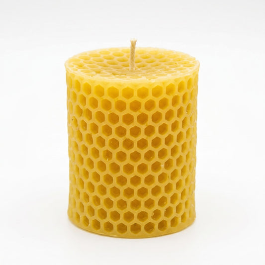 Honeycomb Cylinder Beeswax Candle