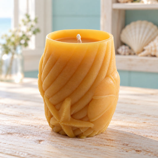 Sea Shell Beeswax Candle