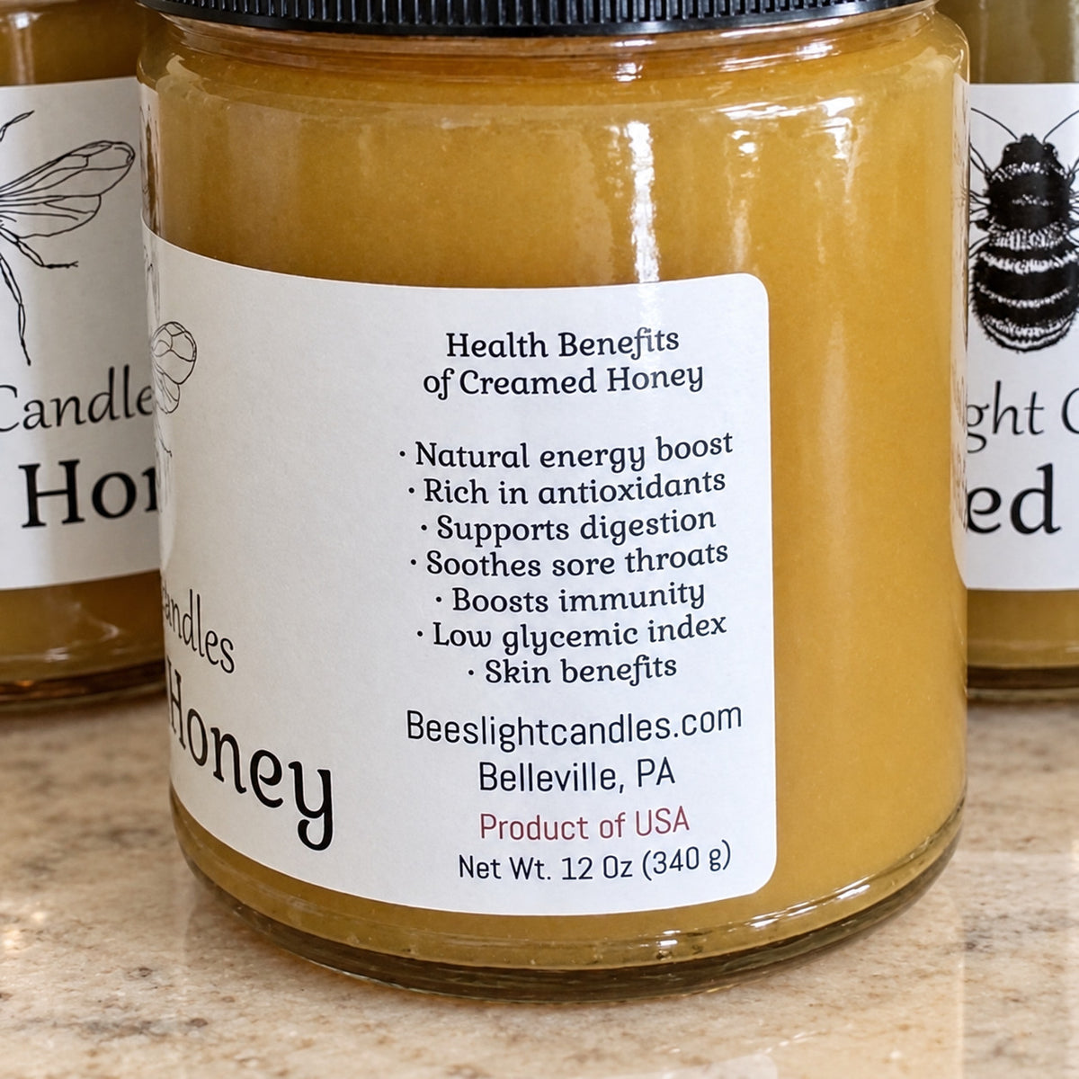 Raw Natural Honey North Eastern USA Local Pure Golden Fresh