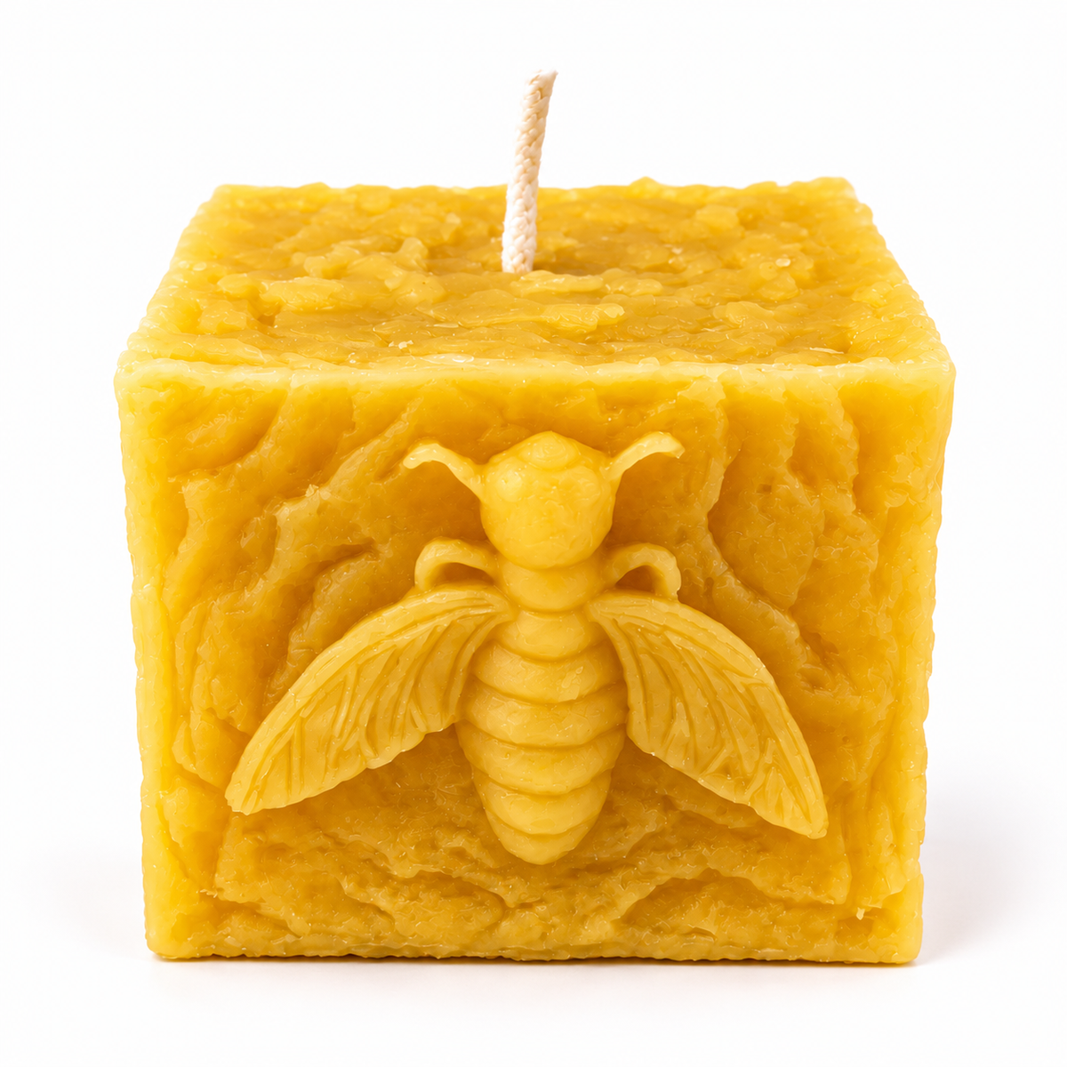Square Bee Beeswax Pillar Candle