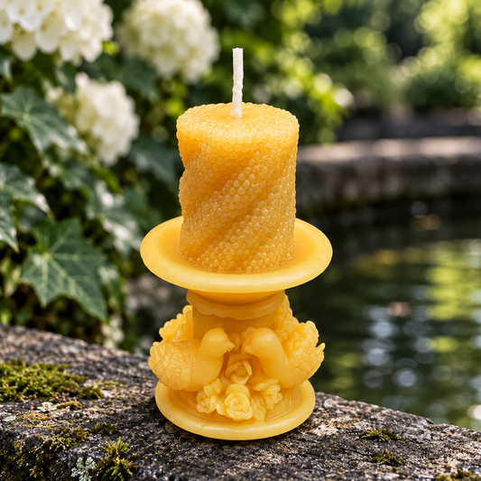 Bird Bath Beeswax Candle