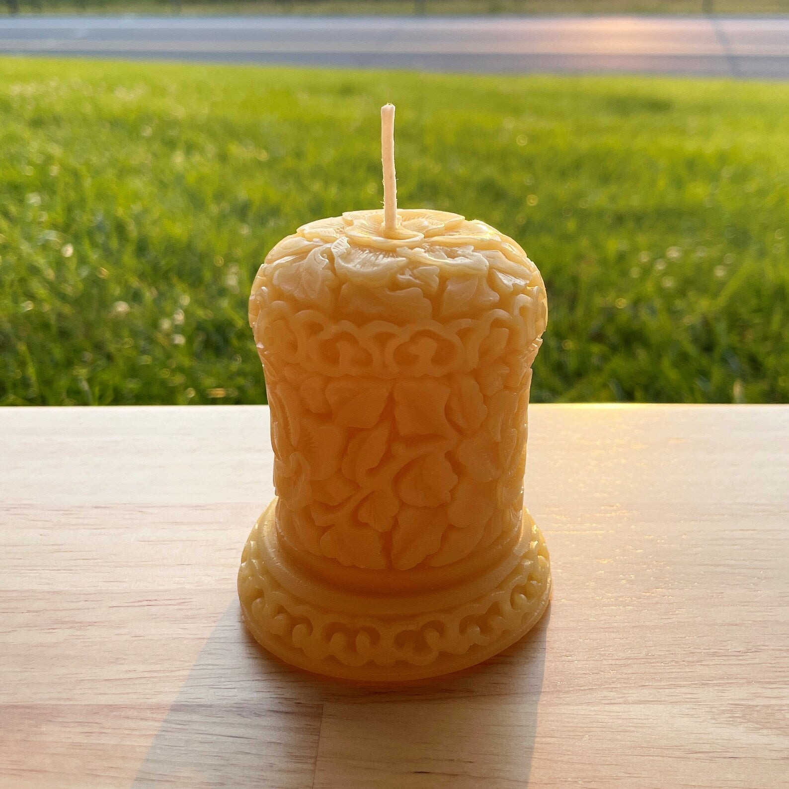 Victorian Bell Beeswax Pillar Candle 100% All Natural Bees Wax