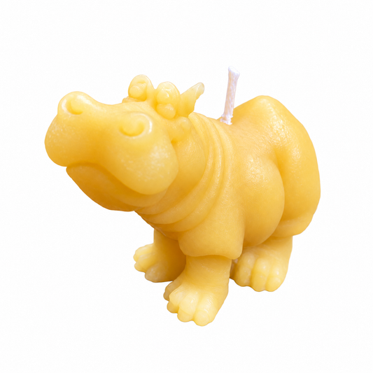 Standing Hippo Beeswax Candle