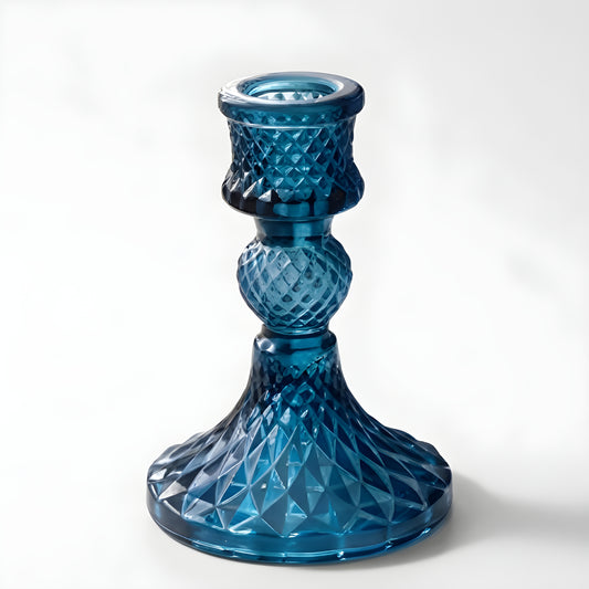 Colored Glass Taper Holder | True Blue