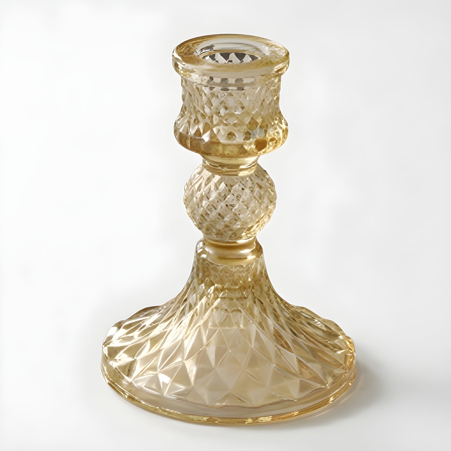 Colored Glass Taper Holder | Bronze