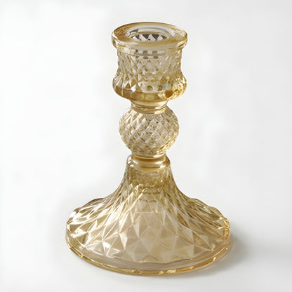 Colored Glass Taper Holder | Bronze
