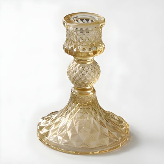 Colored Glass Taper Holder | Bronze