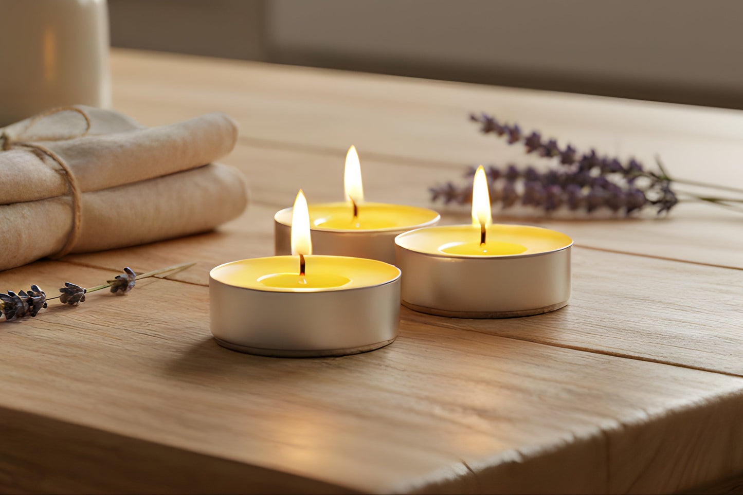 Tealight Beeswax Candles Aluminum Cups BULK