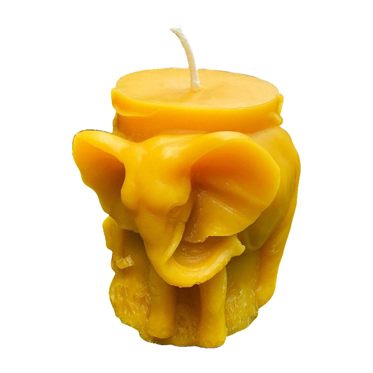 Elephant Beeswax Candle on a white background