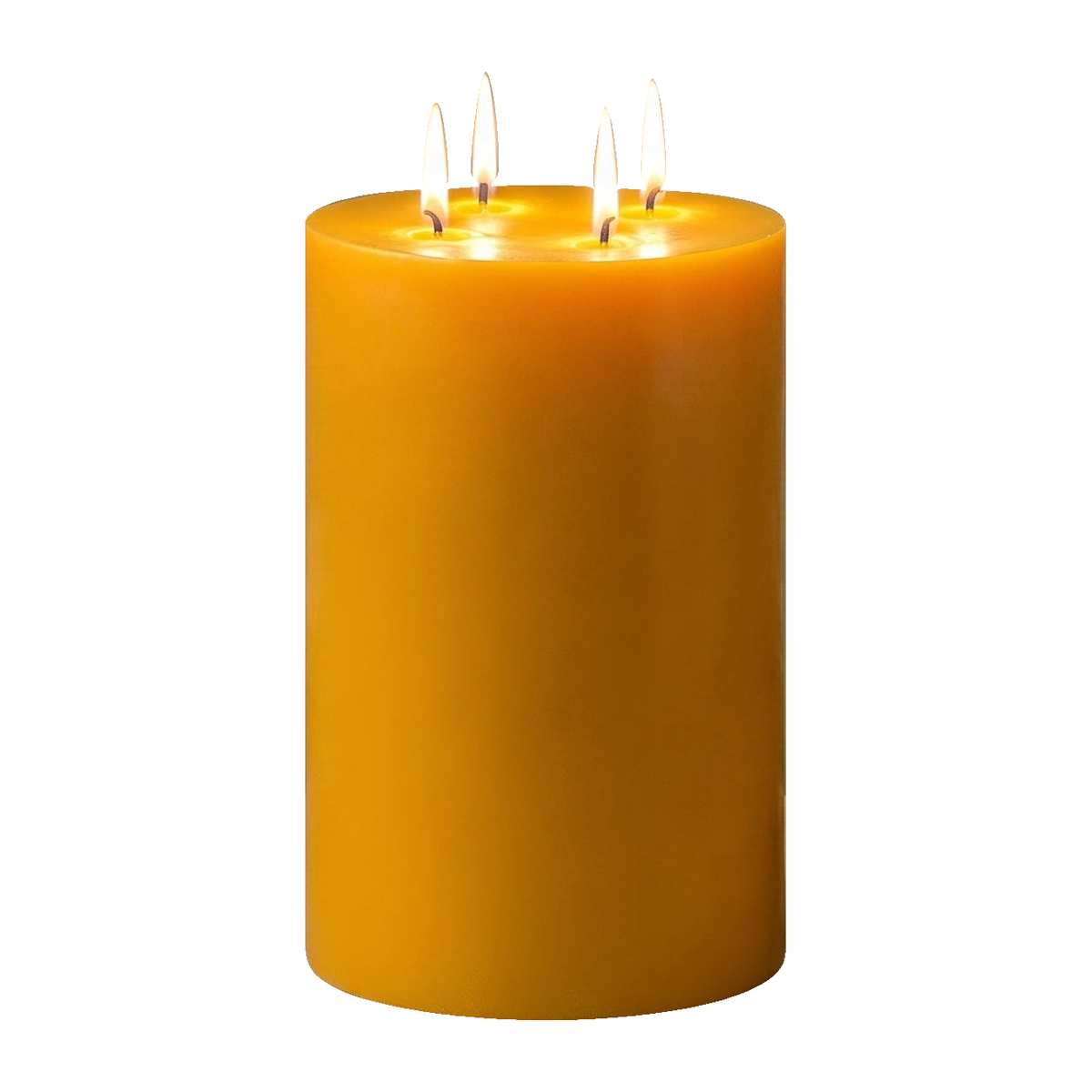 6x9" Yellow Beeswax Pillar Candle on a pure white background