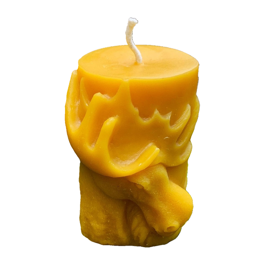 Moose Pillar Beeswax Candle, original product on a white background