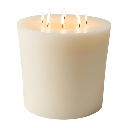 White Beeswax Eight-Wick Bonfire Candle on pure white