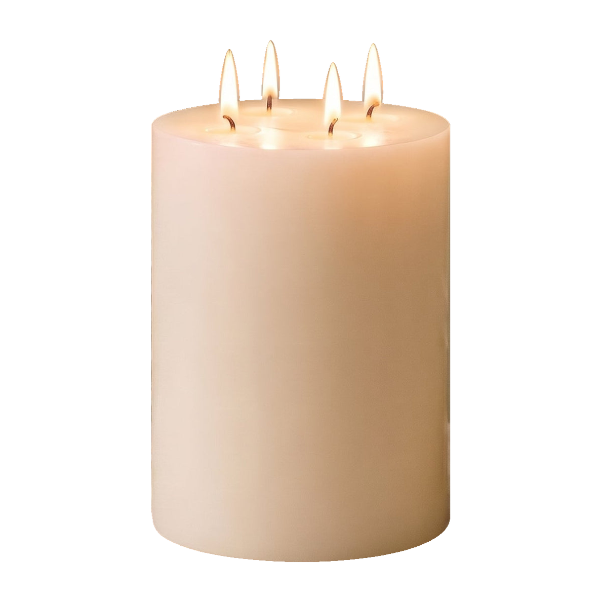 6x7" White Beeswax Pillar Candle on a pure white background, original product photograph