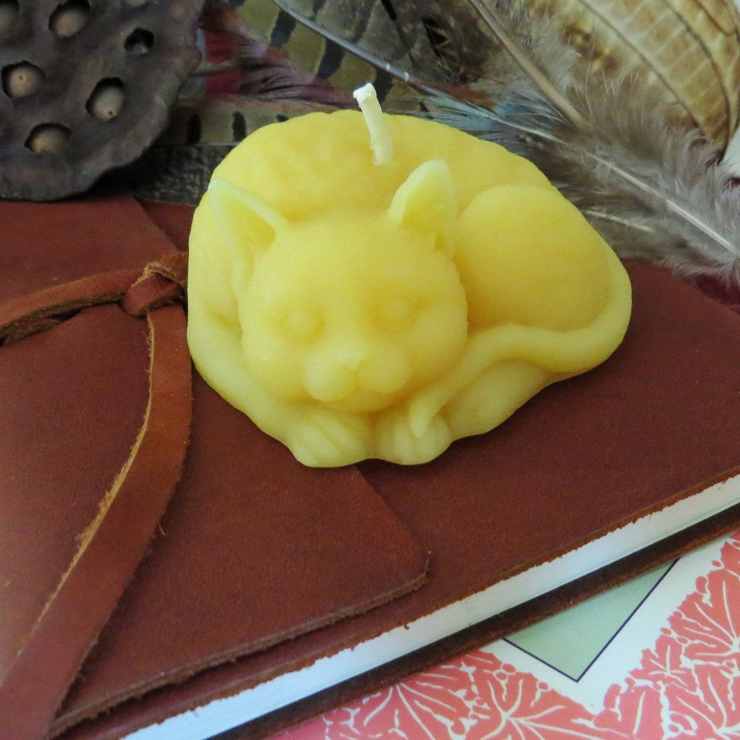 Beeswax Cat Candle | Feline | 100% Natural Bees Wax Candles Handmade USA | Cats | Aristocats | Unique Animal Lover Gift | Pet | Birthday - Bees Light Candles