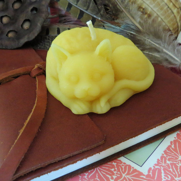 Beeswax Cat Candle | Feline | 100% Natural Bees Wax Candles Handmade USA | Cats | Aristocats | Unique Animal Lover Gift | Pet | Birthday - Bees Light Candles