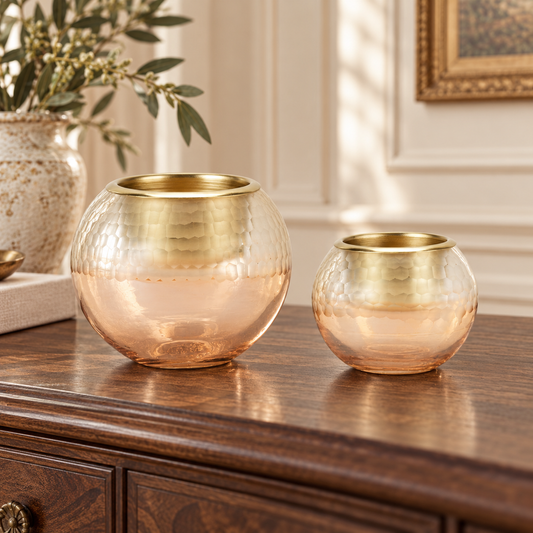 Ombre Glass Votive Candle Holder (Set of 2) in a styled home setting