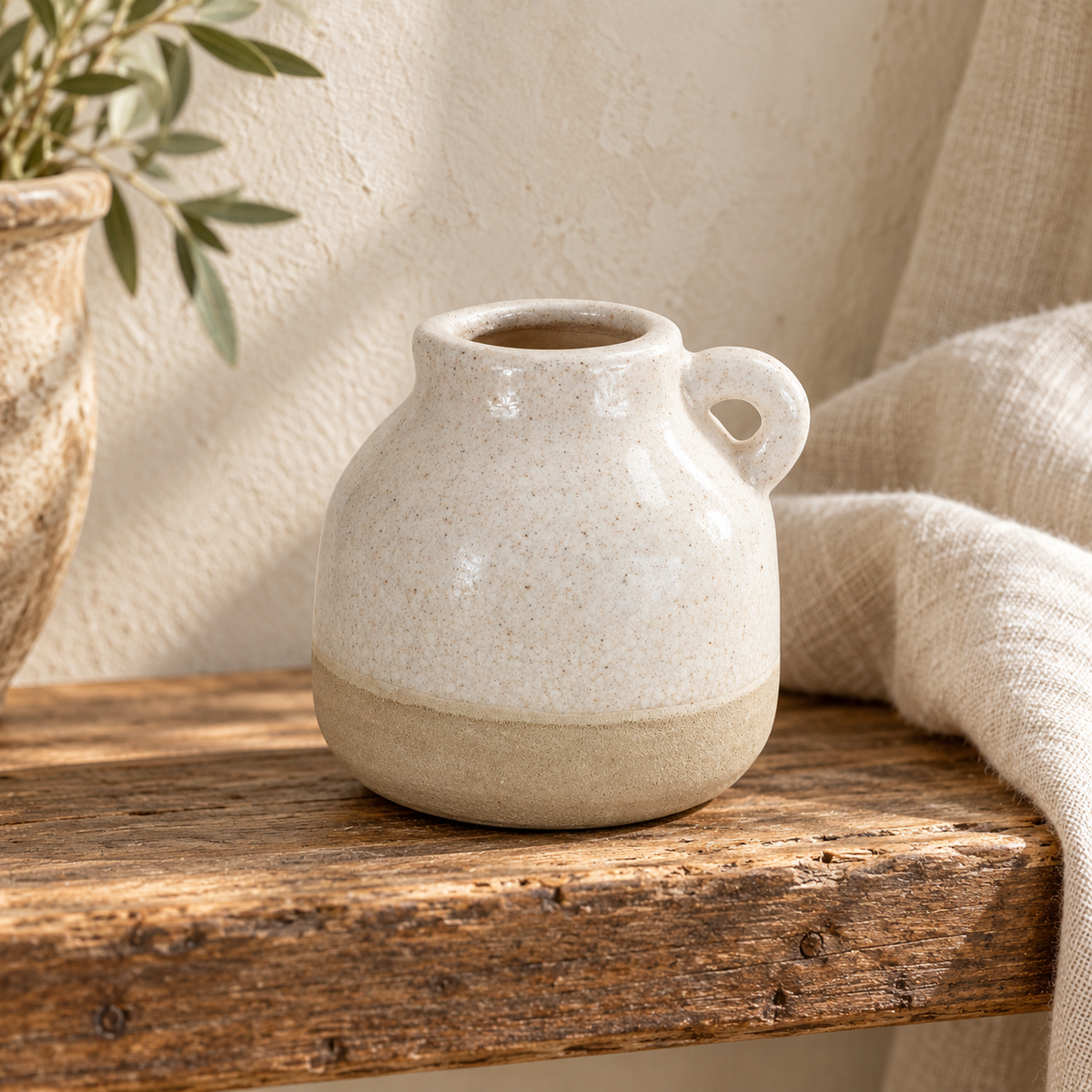 Stoneware Bud Vase (Set of 4) in a styled home setting
