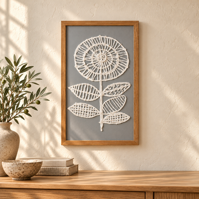 Framed Paper Mache Flower Wall Art (Set of 2)
