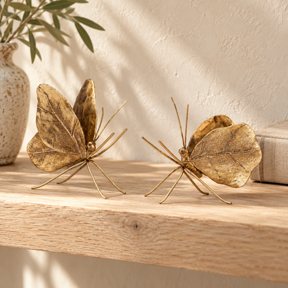 Leaf Butterfly Shelf Sitter (Set of 2) in a styled home setting