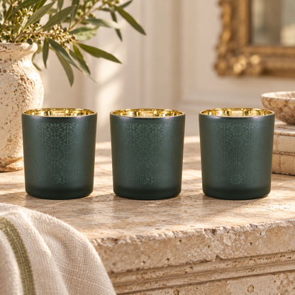 Votive Holder (Set of 3) 2.75"D x 3"H Glass in a styled home setting