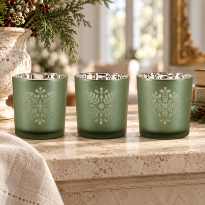 Votive Holder (Set of 3) 3"H Glass in a styled home setting