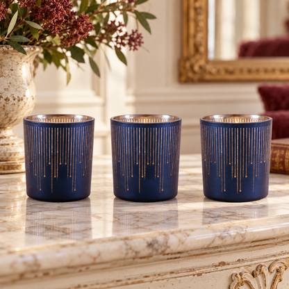 Votive Holder (Set of 3) 3"H Glass in a styled home setting