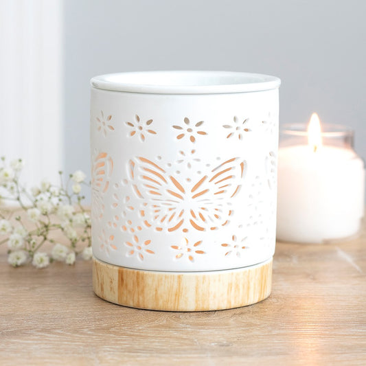 Matte Ceramic Butterfly Oil Burner and Wax Warmer