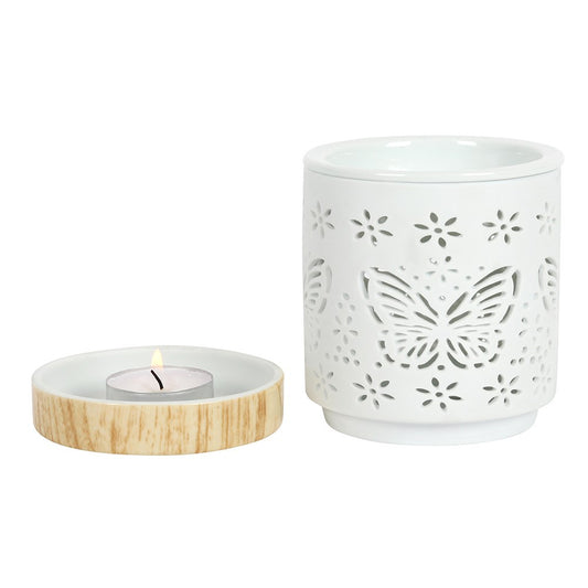 Matte Ceramic Butterfly Oil Burner and Wax Warmer