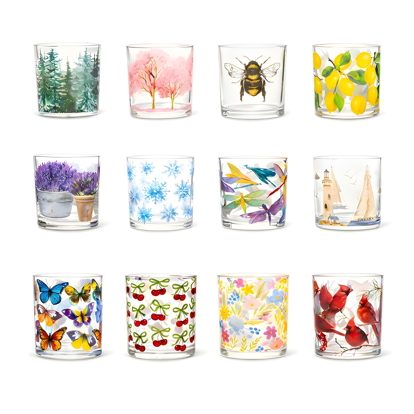 Lighthouses and Sailboats Glass Votive 3 Inch Holder